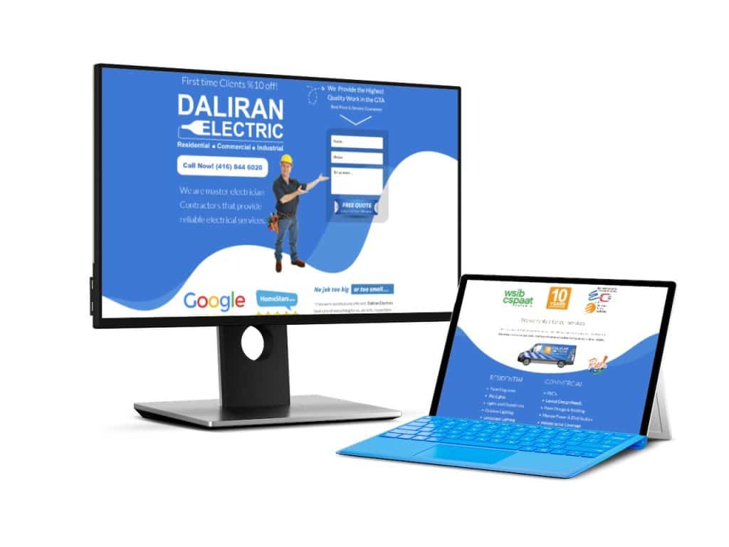Daliran Electric: website design across devices