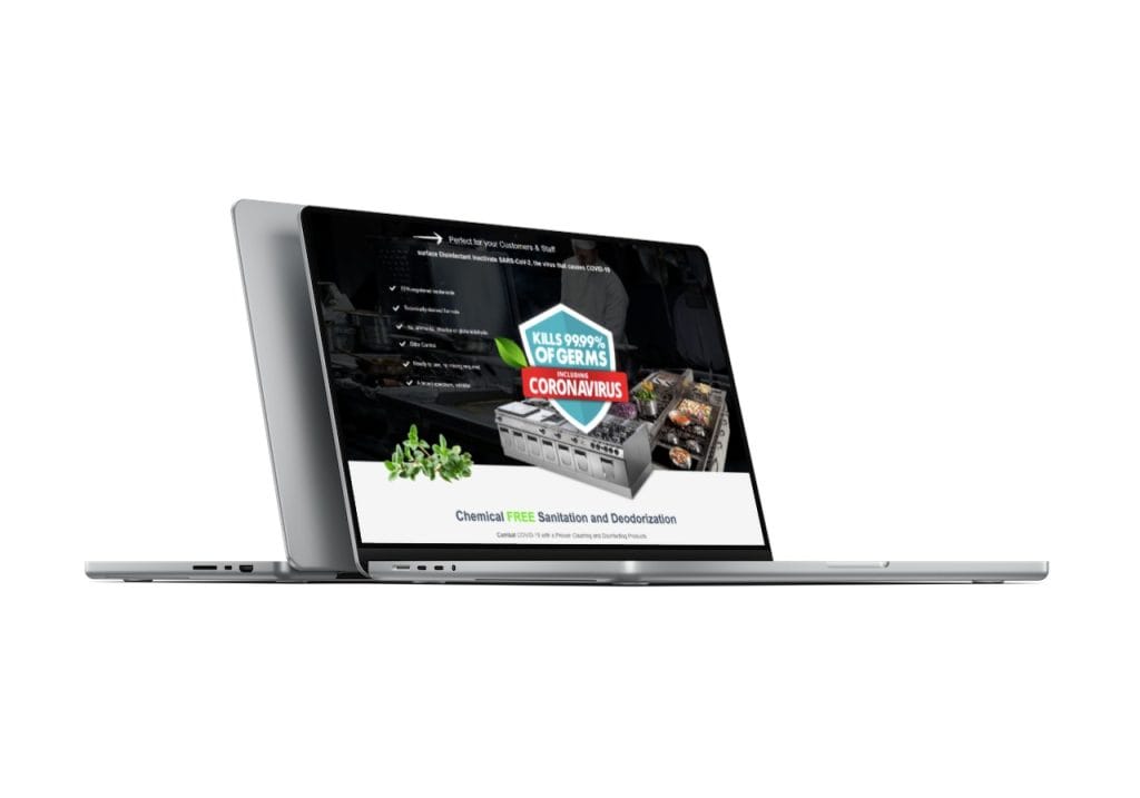 Concrobium industry landing page shown on a laptop