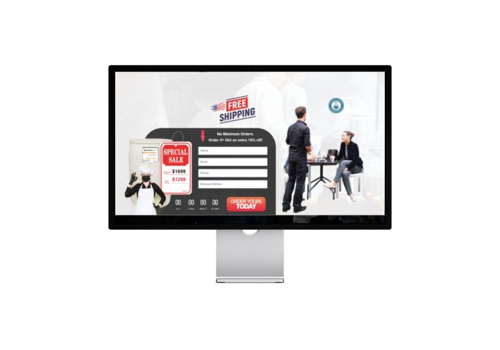 Concrobium office and commercial landing page on a desktop monitor