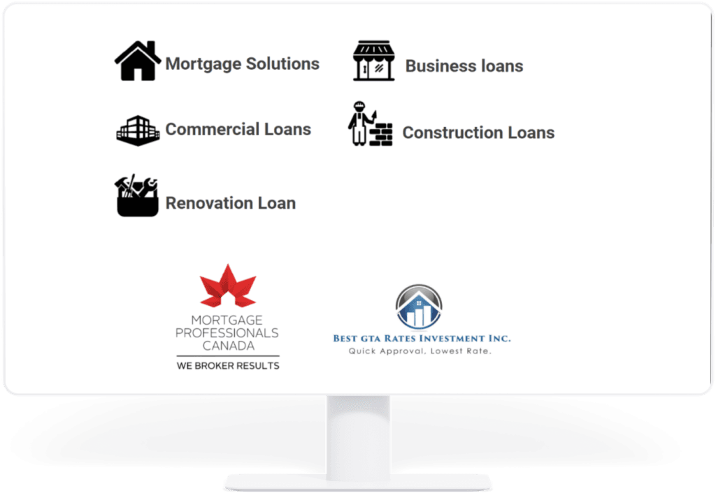 Best GTA Rates landing page loan services section on a desktop monitor