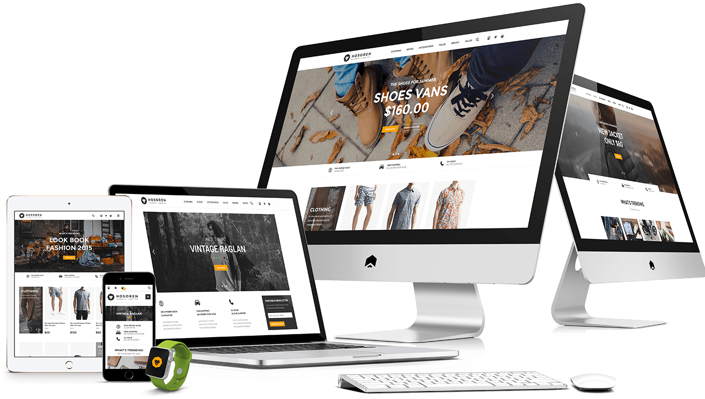 Ecommerce store on multiple devices