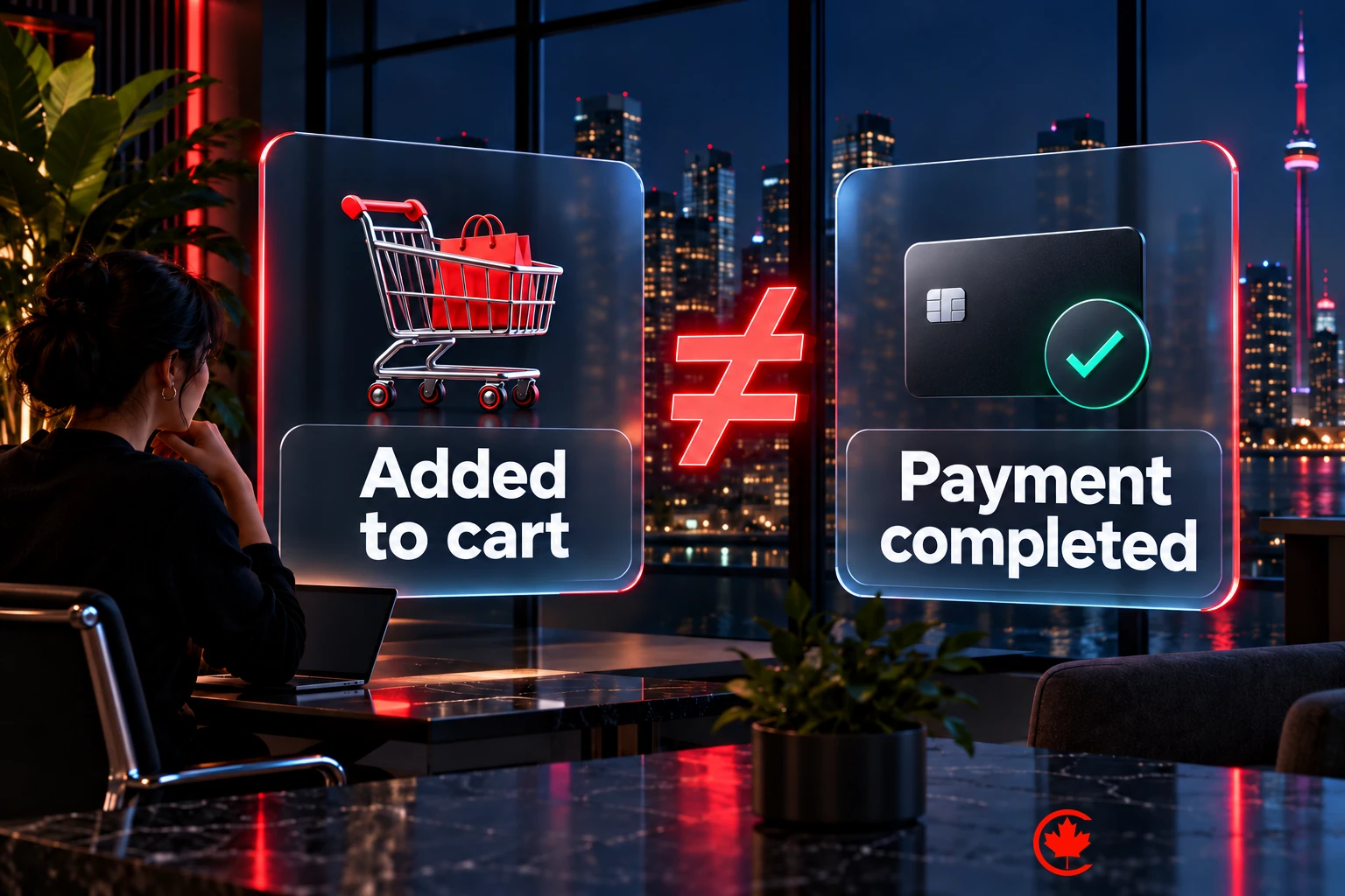 Adding a product to a cart is not the same as completing payment.