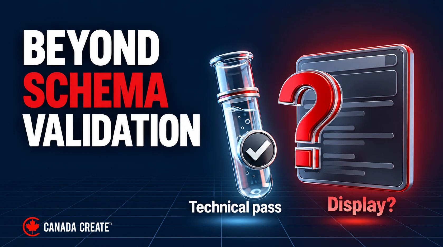 A technical structured-data pass is shown separately from an unanswered question about search-result display.