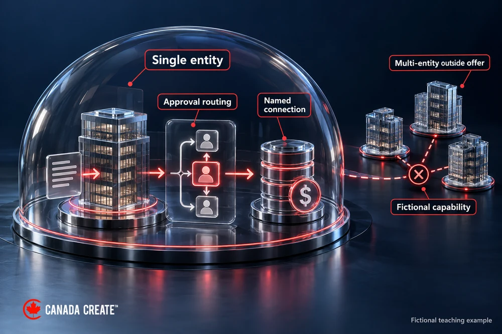 Target a replacement job you can actually fulfil. A workflow of request, approval and finance connection sits inside a single-entity boundary. A separate multi-entity branch is outside the supported area.