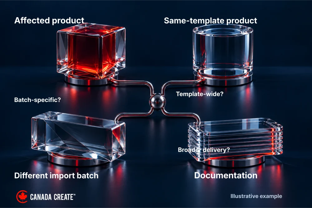 Different controls test template, import-batch and sitewide explanations.