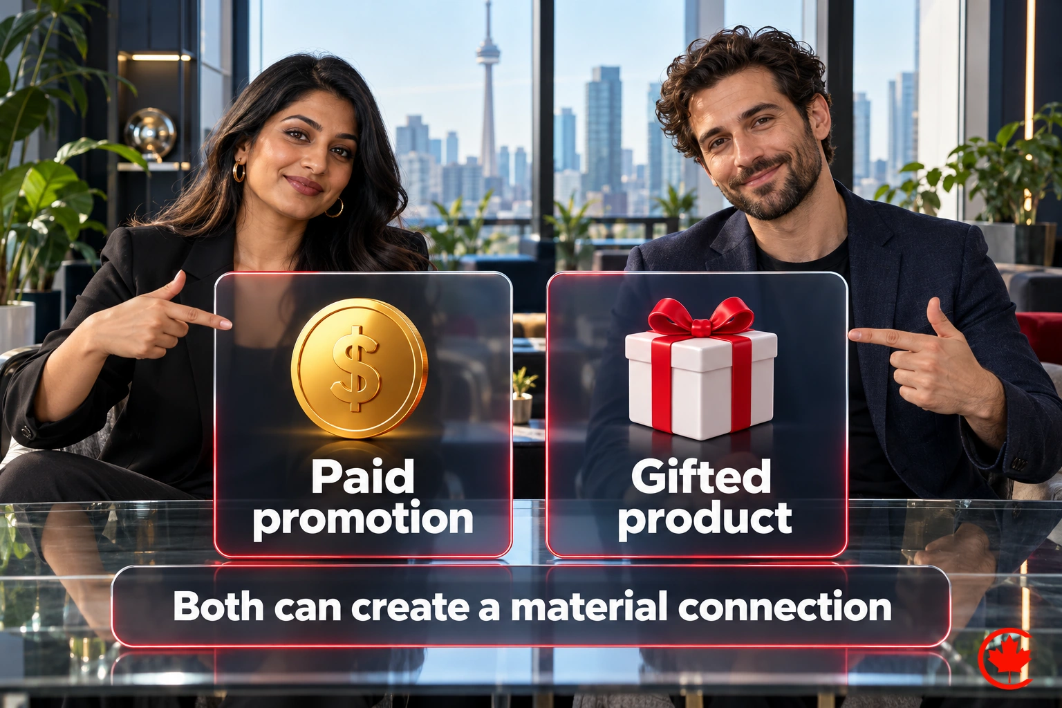 Paid promotion and gifted products can both create a material connection with a creator