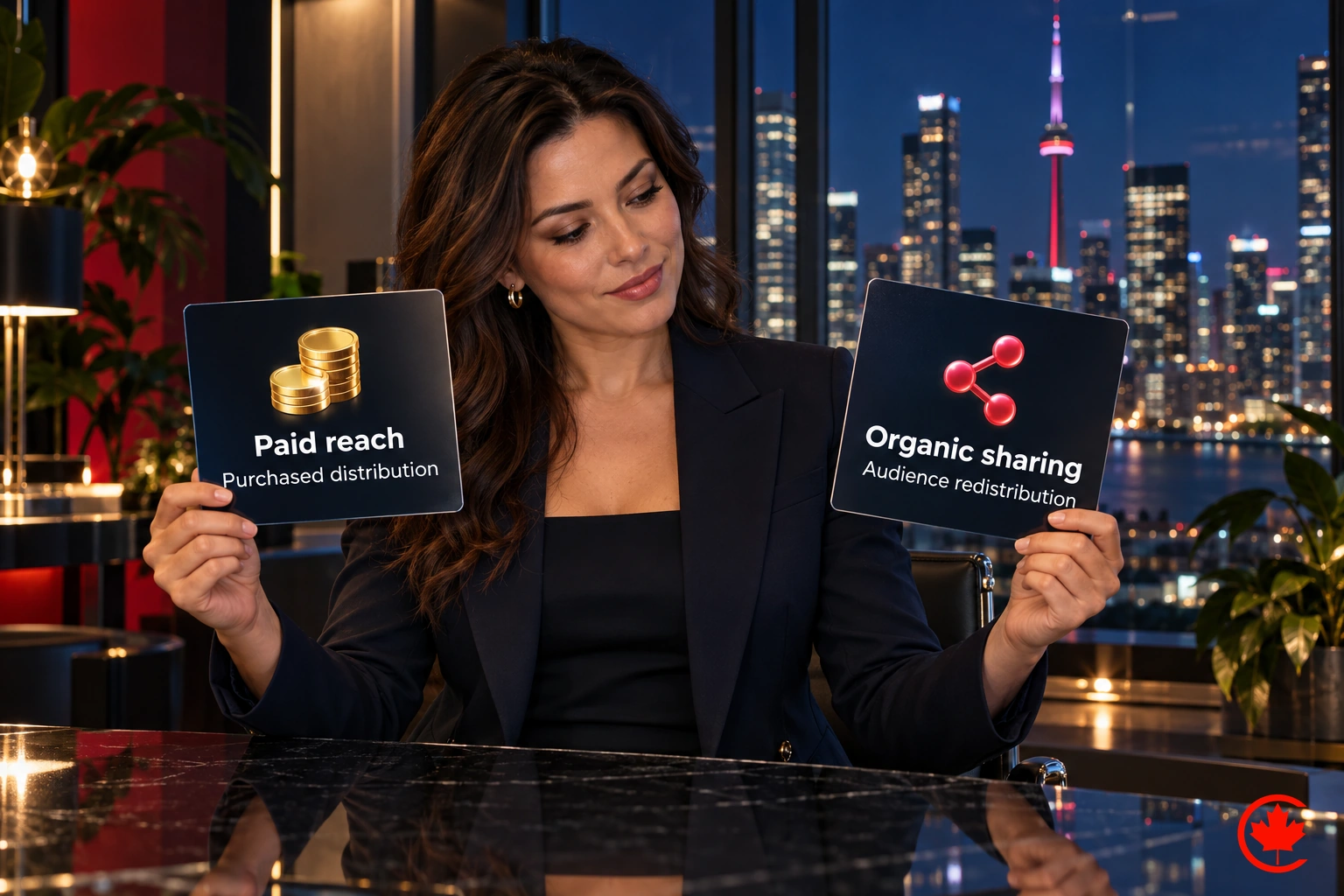 Paid reach buys distribution, while organic sharing comes from audience redistribution