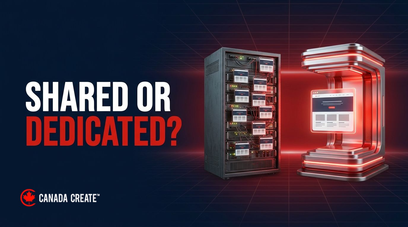 Shared or dedicated: a crammed grey server beside a single red server with room to breathe