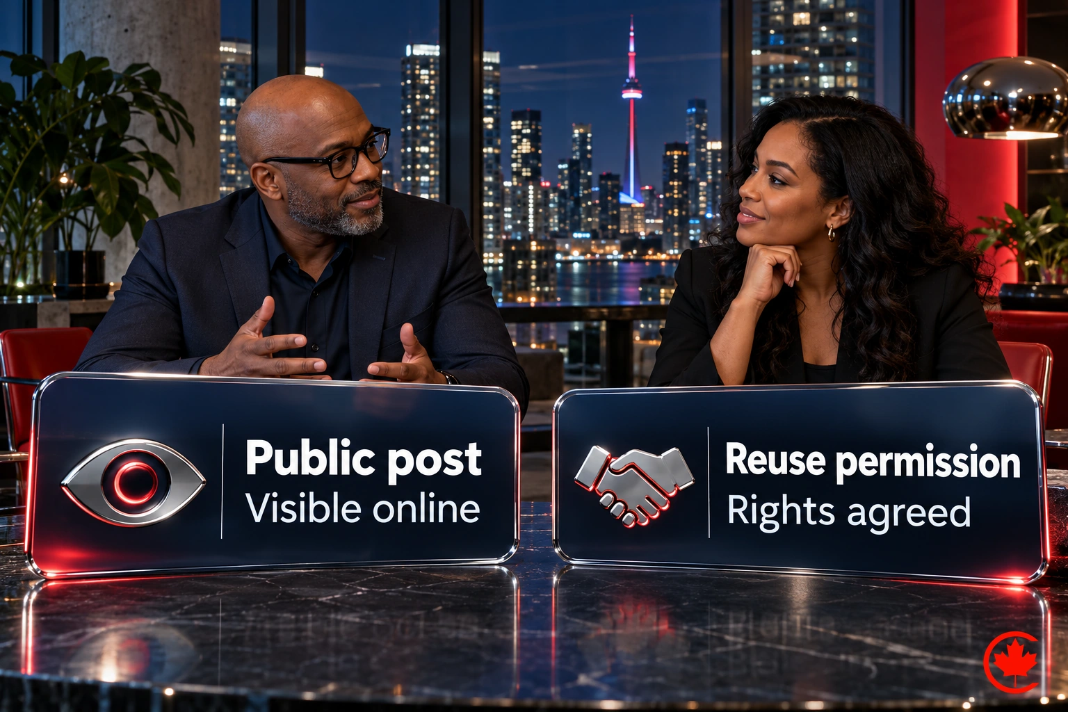 A public social post is visible online; reuse permission concerns agreed rights