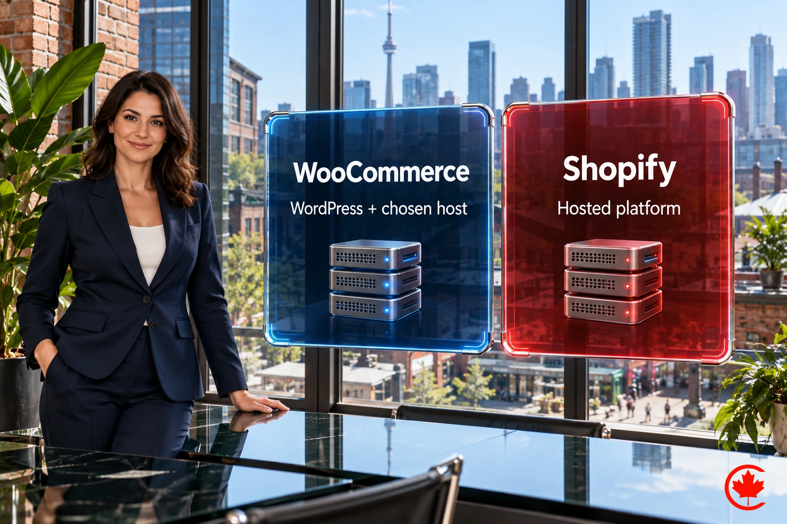 WooCommerce with WordPress and a chosen host is compared with Shopify as a hosted platform.